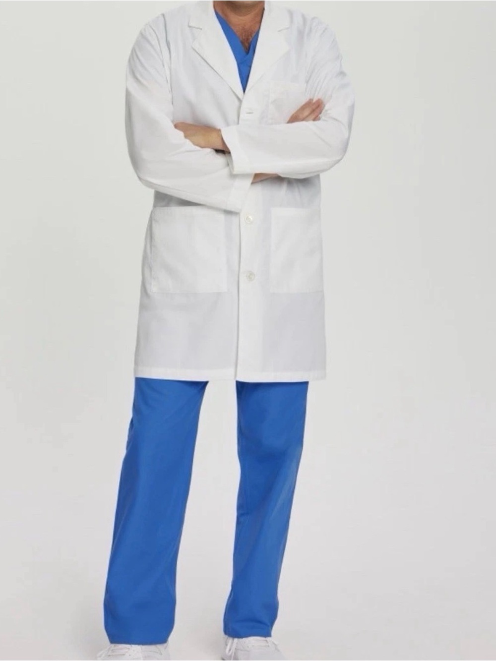 LANDAU LABCOAT 3124 MEN's 5-POCKET FULL-LENGTH WHITE COAT 36 REG